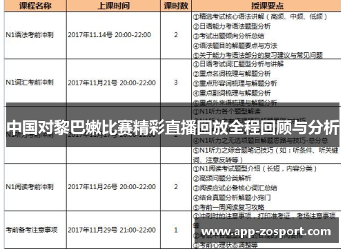 中国对黎巴嫩比赛精彩直播回放全程回顾与分析